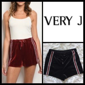 NWOT Very J High Waist Velour Track Shorts